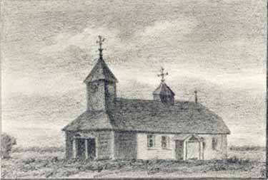 N.K. Roerich. 'The church in Gryzovo', drawing, 1890-s