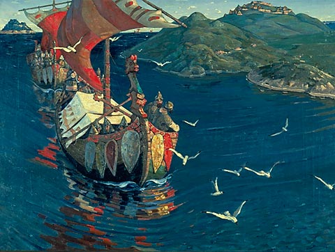 Н.К. Рерих. «Заморские гости». 1901 г.
