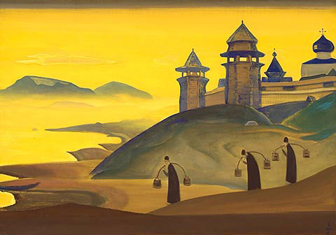 Н.К. Рерих. «И мы трудимся». Из серии «Sancta». 1922 г.