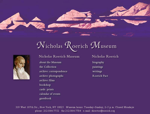 Интернет-сайт музея Н.К. Рериха в Нью-Йорке www.roerich.org